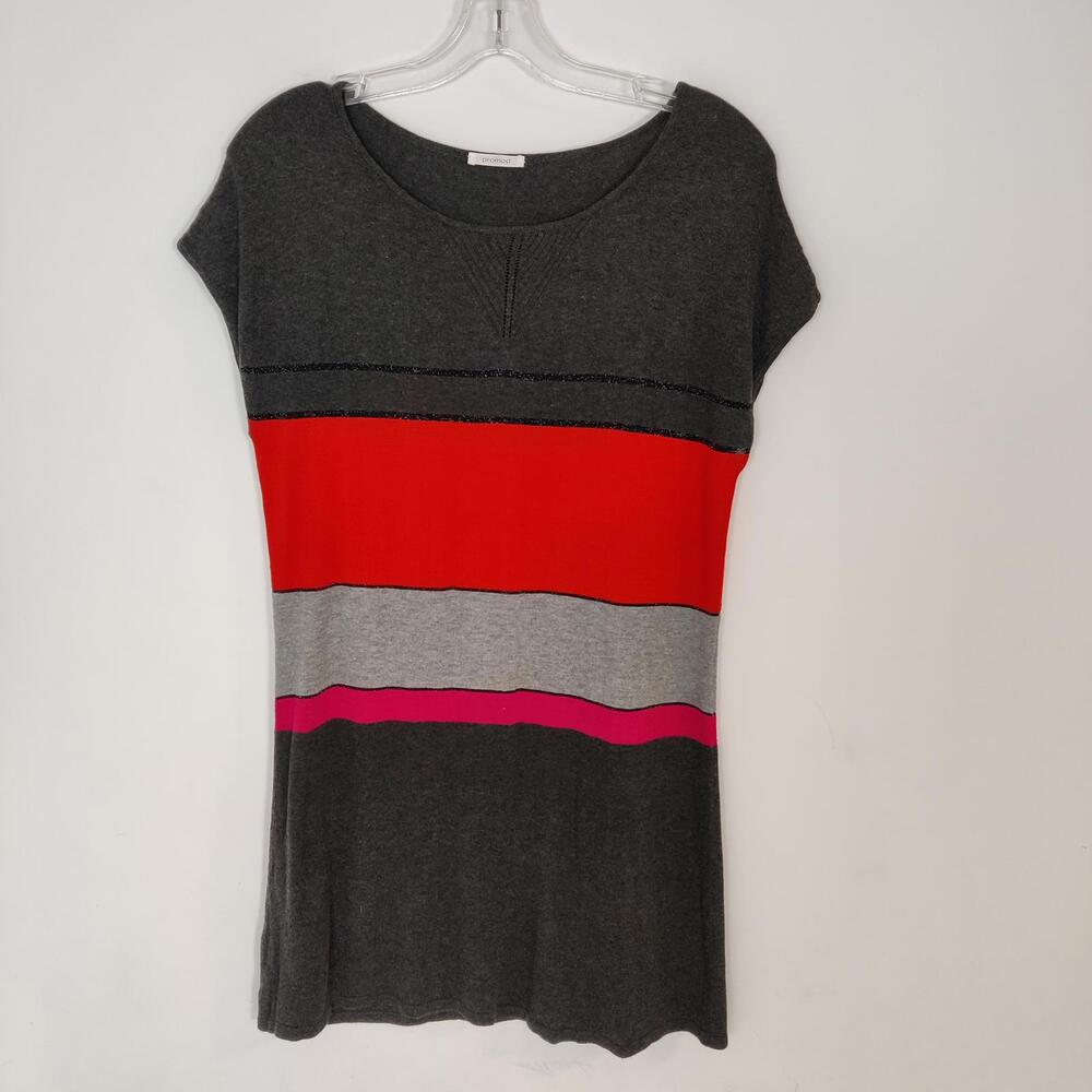 Promod Women's Knit Tunic Dress Size Large Colorblock Casual